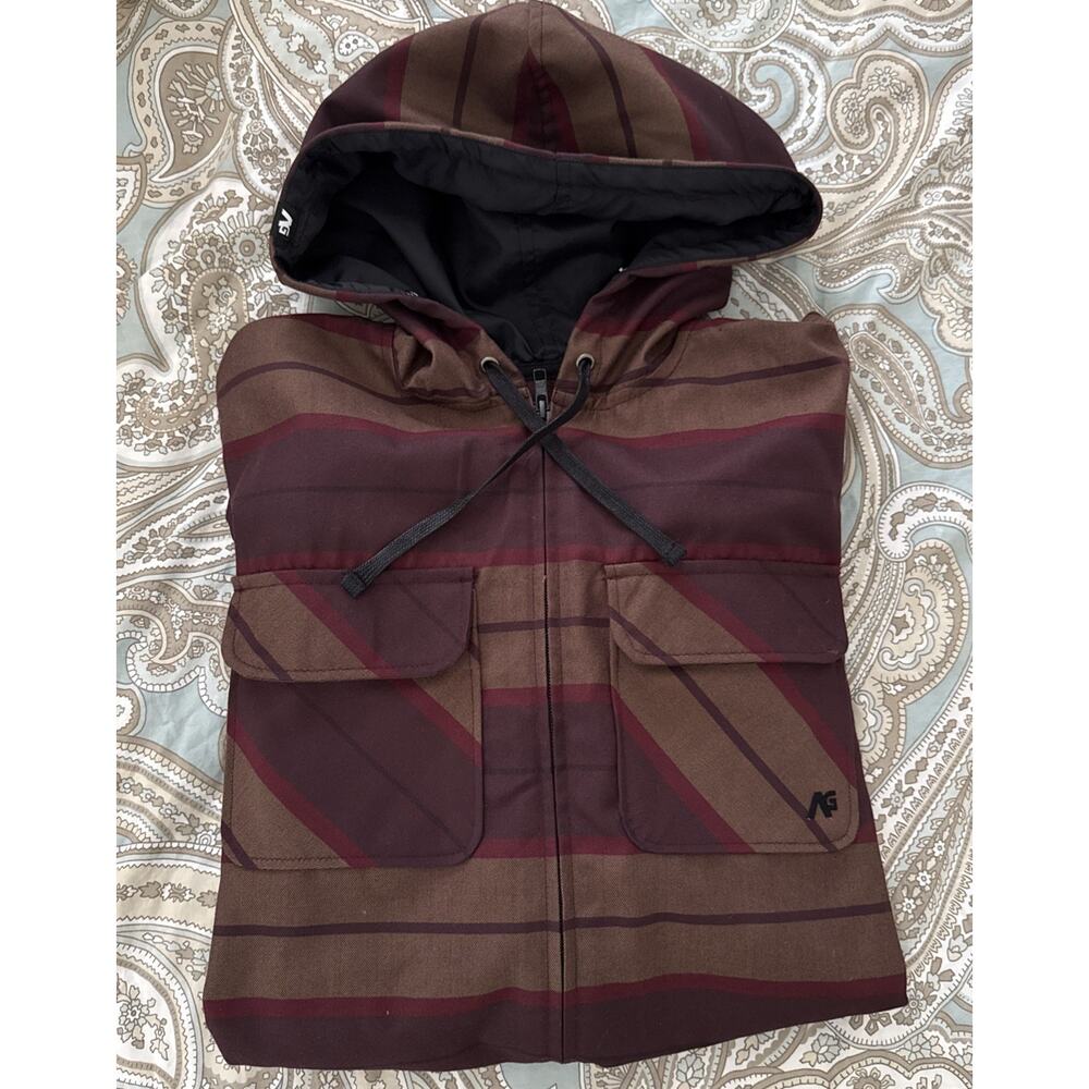 AG ANALOG by BURTON Mens 2016 INTEGRATE Burgundy/Brown Plaid Jacket Small NEW